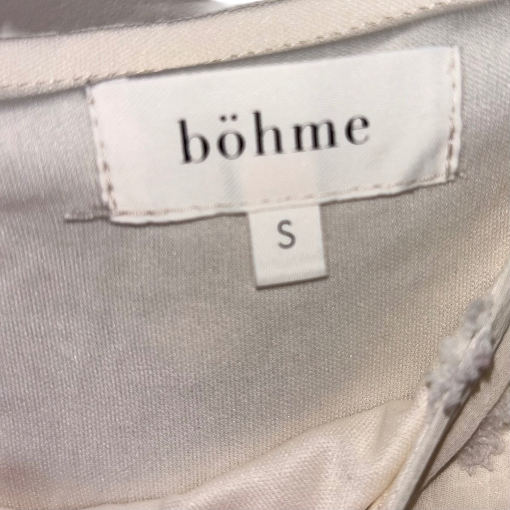 Böhme White Swiss Dot Mini Dress Square Neck Tiered Short Puff Sleeve Small - Picture 2 of 9